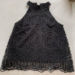 J.O.A. High neck lace top XS